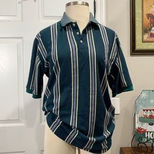 ALTER EGO Men Striped Polo Shirt SIZE LARGE